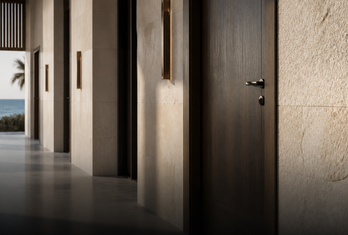 Private-label door hardware for a United States multifamily project